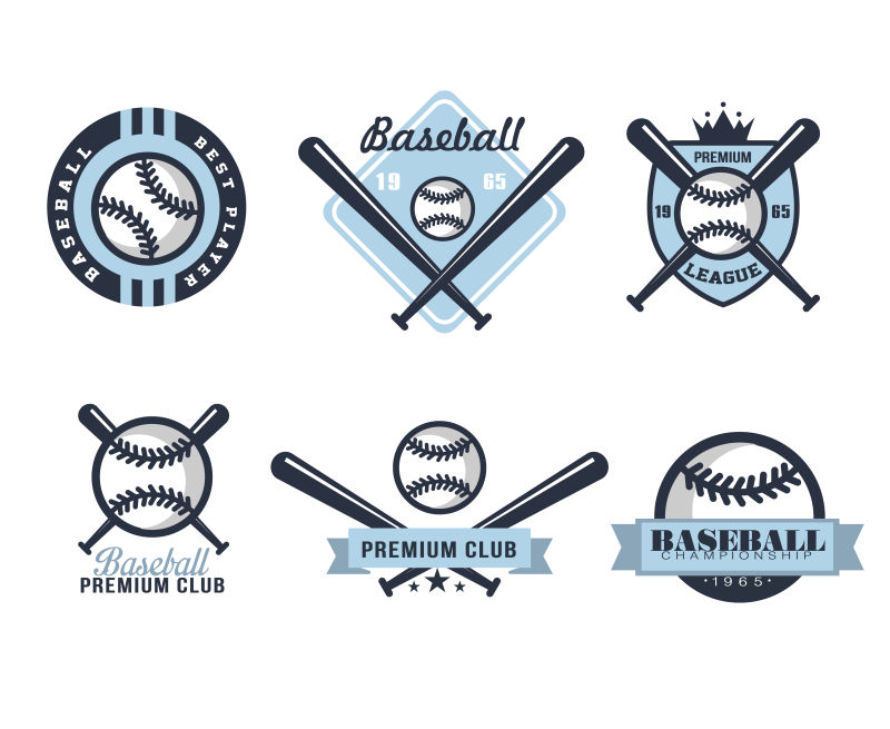矢量抽象棒球元素标志设计