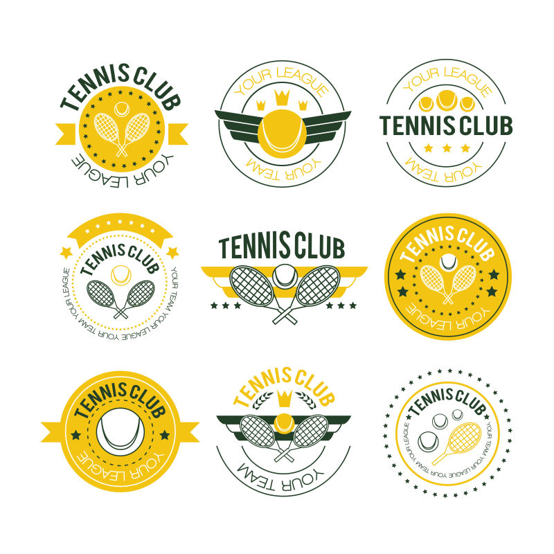 矢量网球运动创意标志设计
