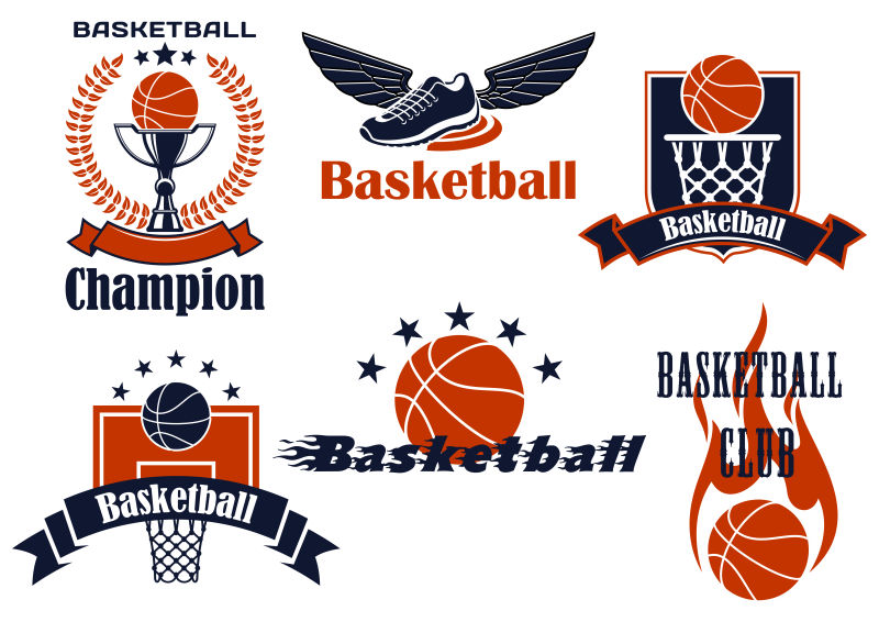抽象篮球队概念的矢量标志