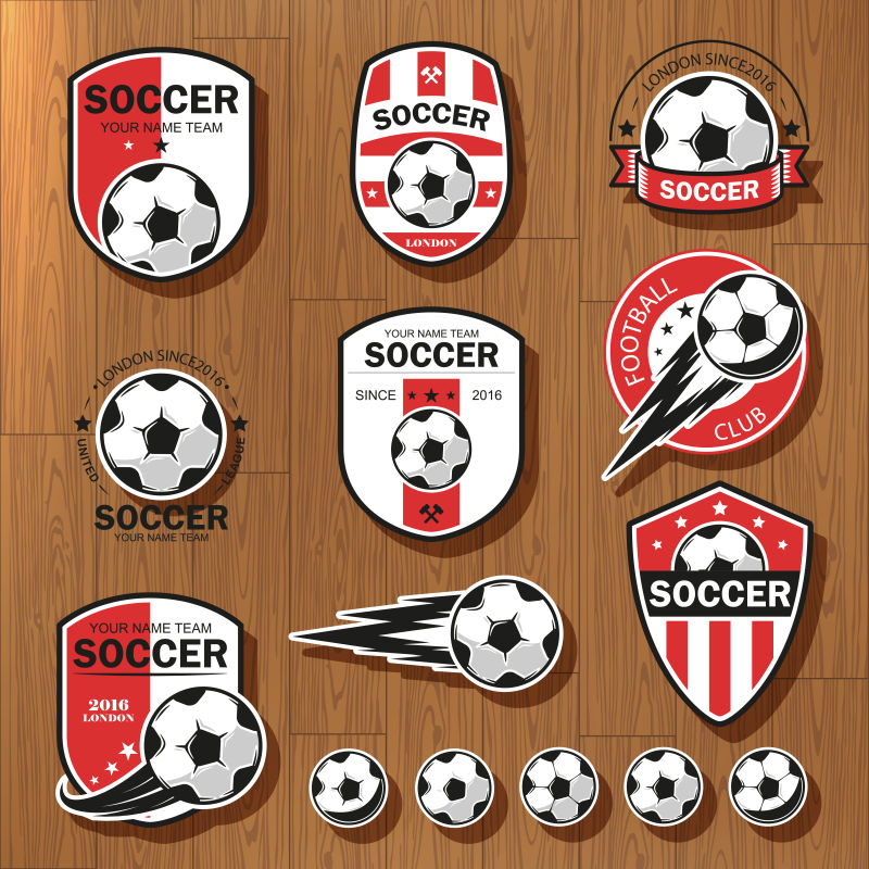 抽象矢量足球赛概念标志设计