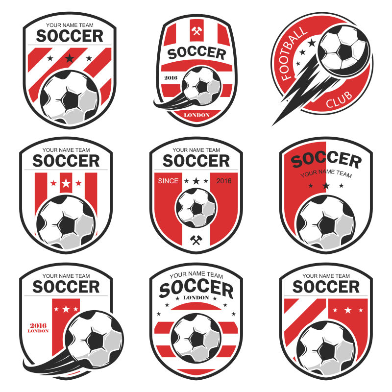 矢量足球比赛抽象标志设计