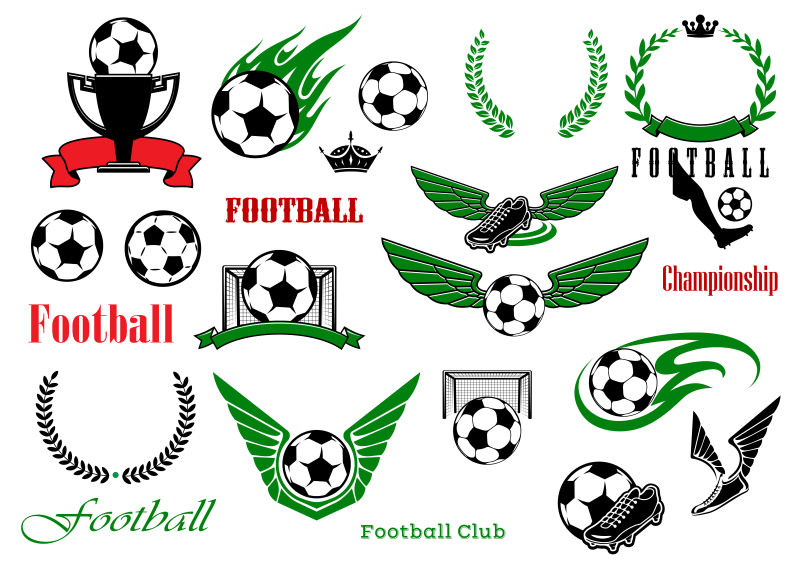 创意矢量足球运动标志设计