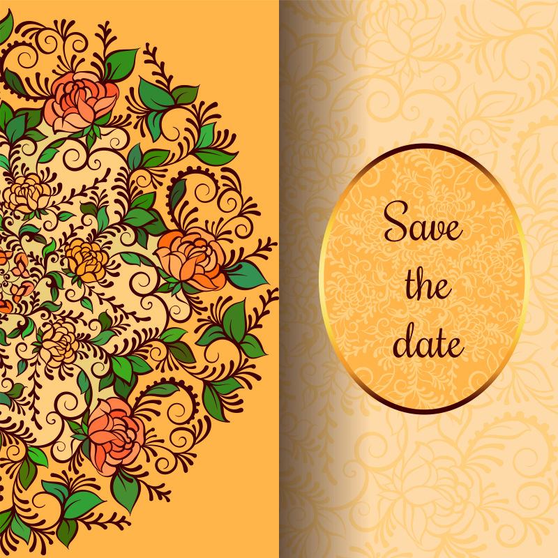 传统花卉图案矢量设计