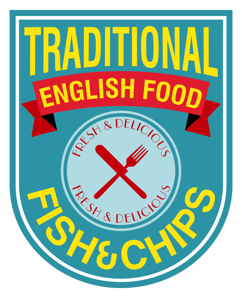 矢量鱼片美食标签设计