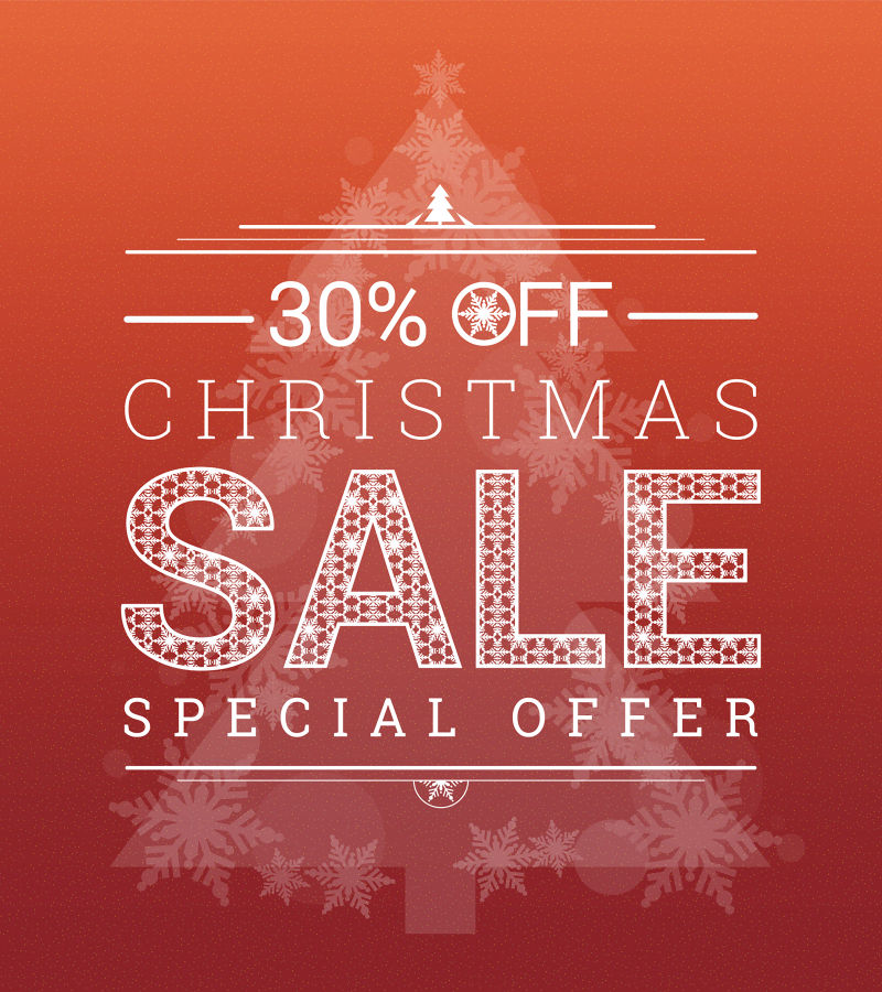 精致的圣诞节促销海报设计矢量插图