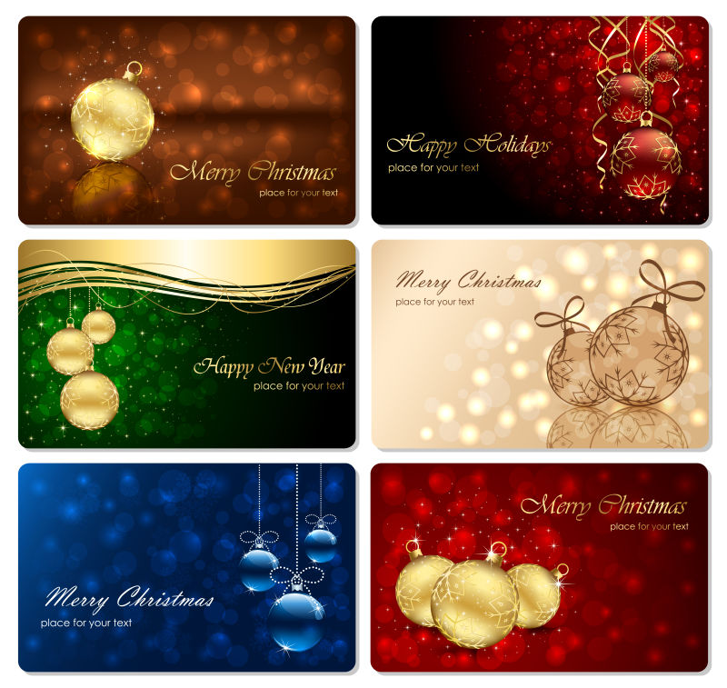 圣诞节贺卡拼贴矢量图