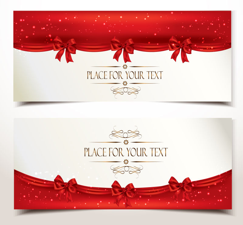 红色横幅设计矢量图