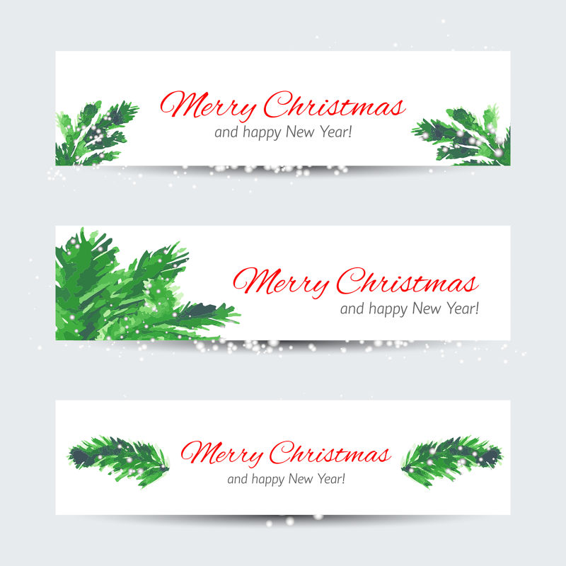 圣诞快乐的新年横幅矢量图