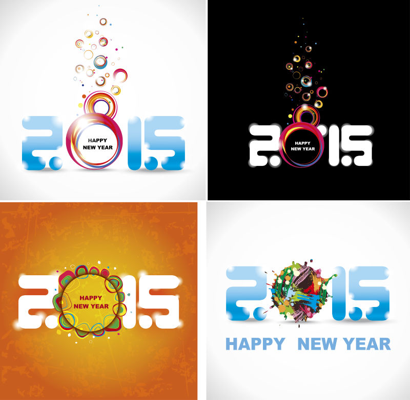 创意2015新年快乐背景设计矢量