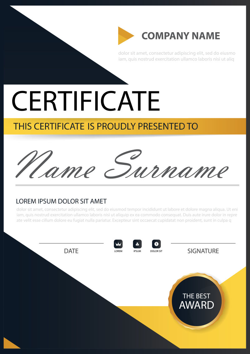 矢量几何现代证书样式设计