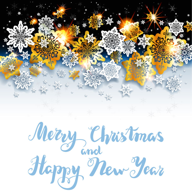 假日圣诞节雪花矢量插图