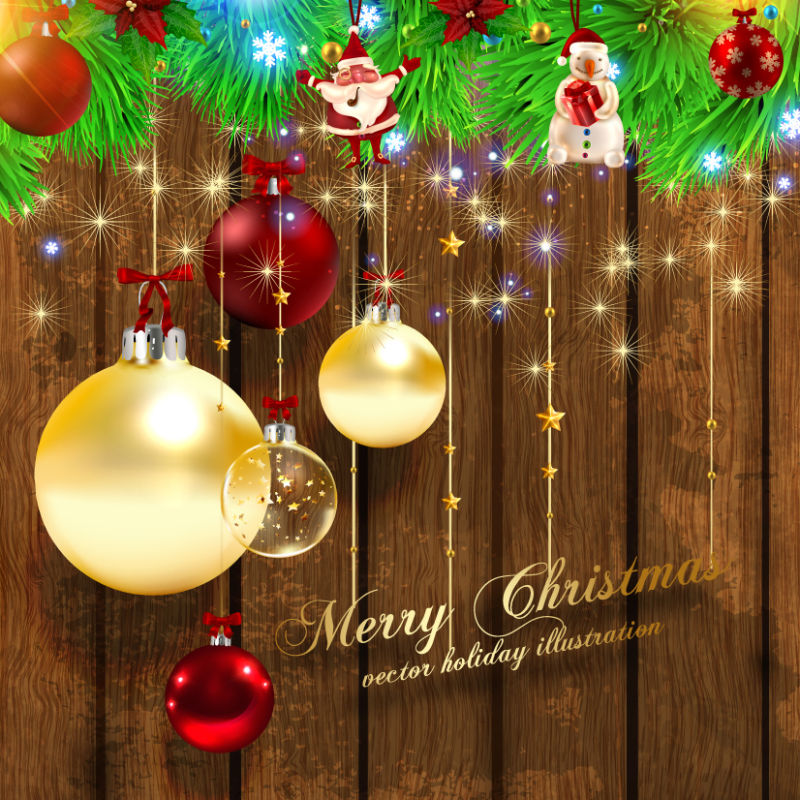 圣矢量圣诞贺卡诞卡和装饰