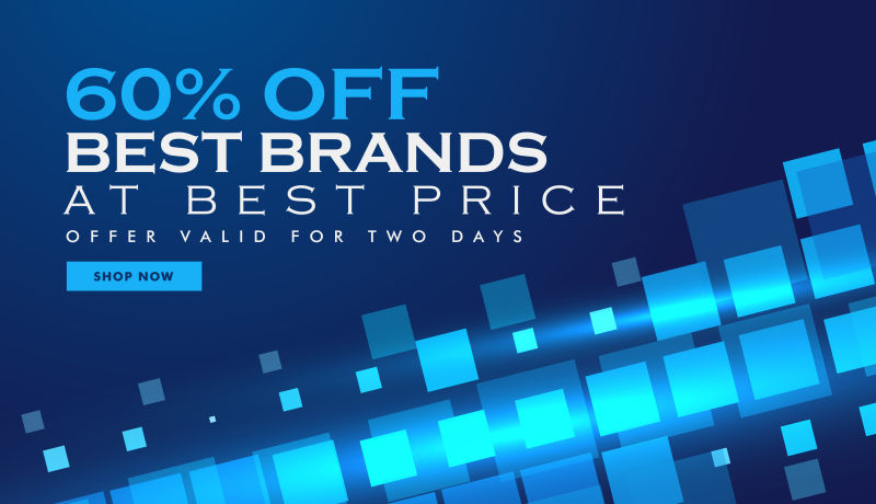 创意矢量科幻风格的销售折扣海报