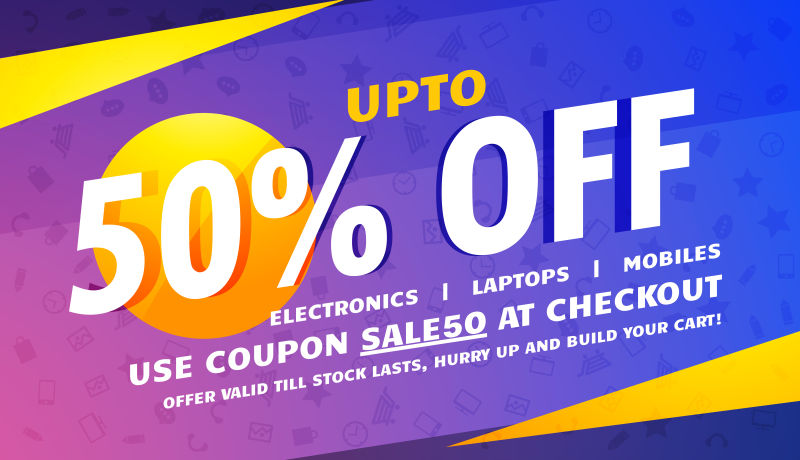 抽象现代风格的矢量折扣销售海报设计