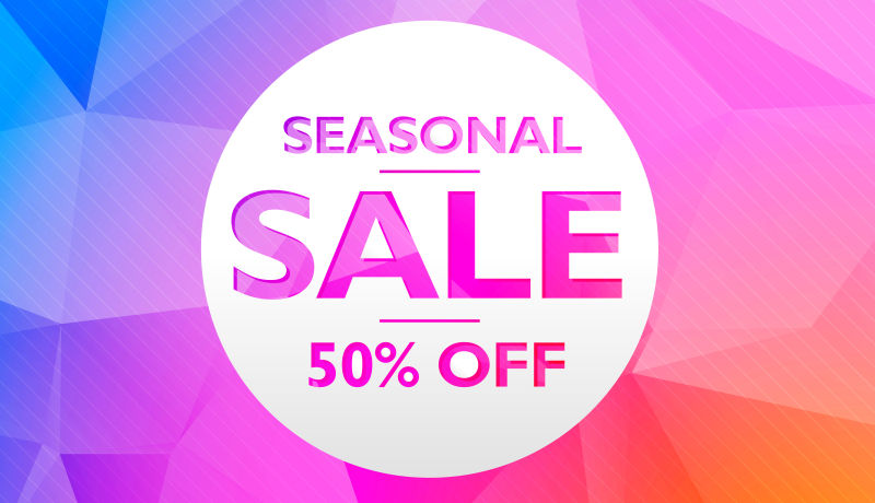 抽象矢量季节性折扣促销海报设计
