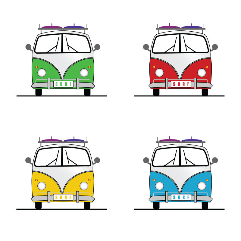 矢量抽象现代冲浪车设计标志