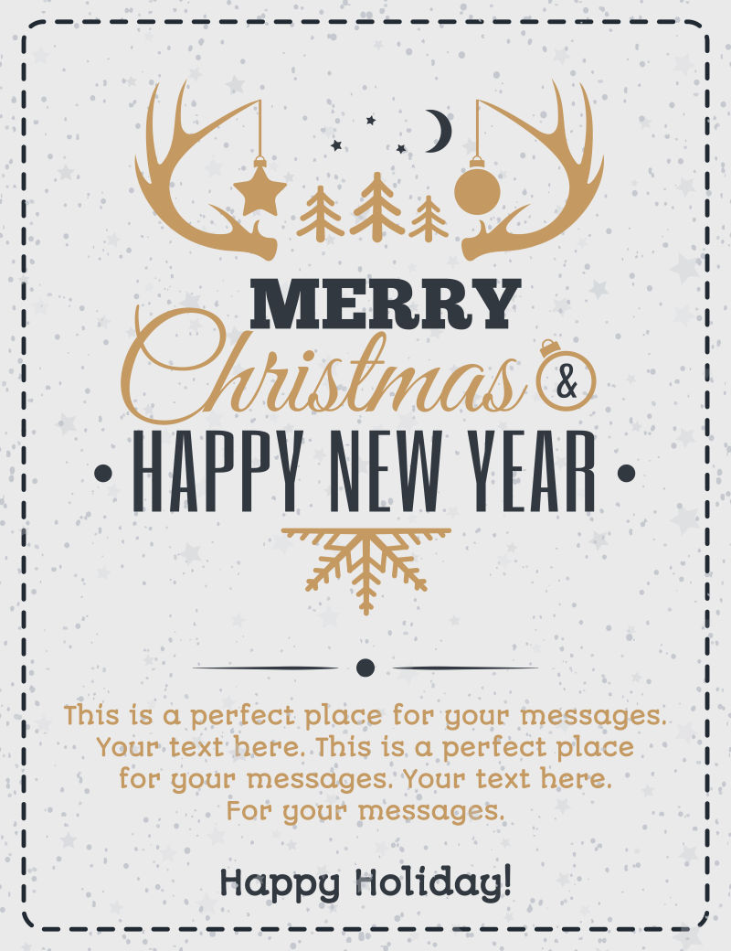 矢量圣诞新年贺卡