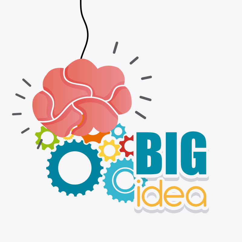 大脑思维创意设计矢量图