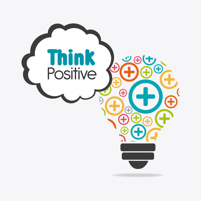 积极的想法创意设计矢量图