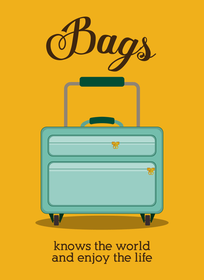 几何元素的行李箱设计矢量