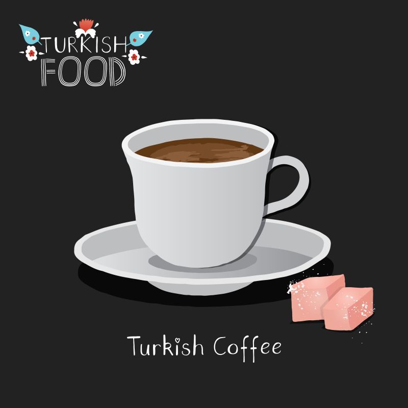 土耳其咖啡矢量插图