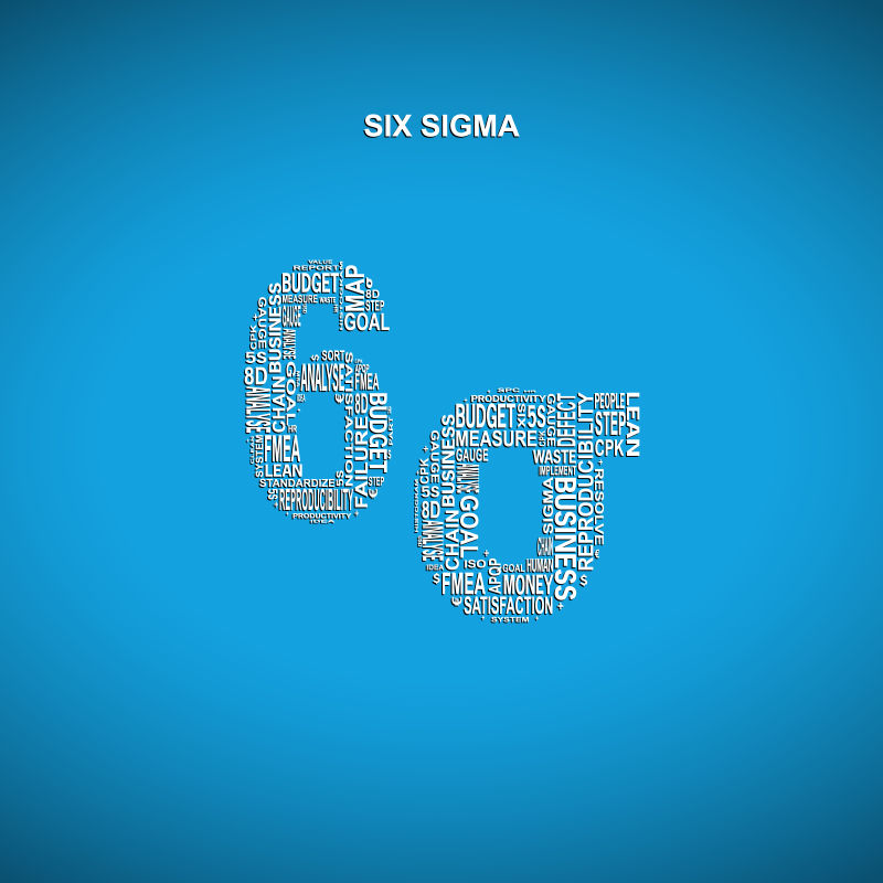 矢量六西格玛斜纹印刷字母