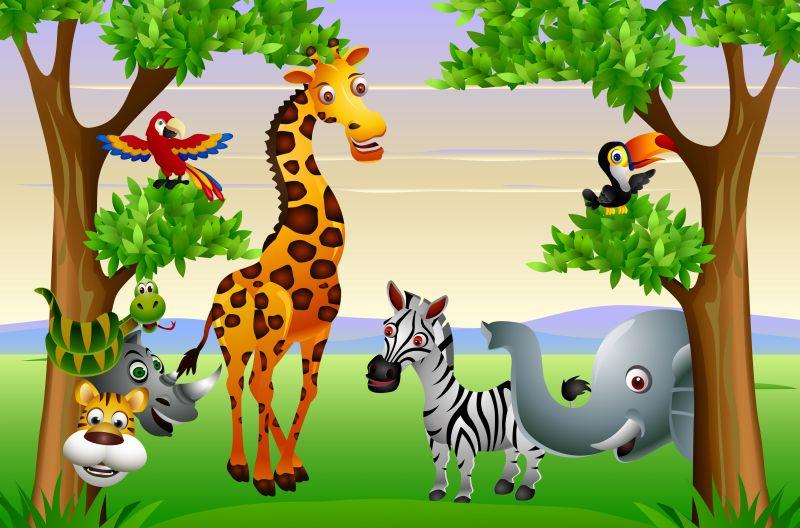 矢量非洲野生动物卡通