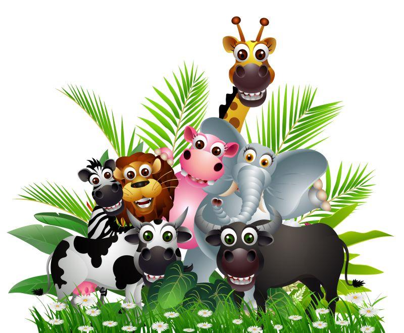 矢量各种卡通滑稽动物