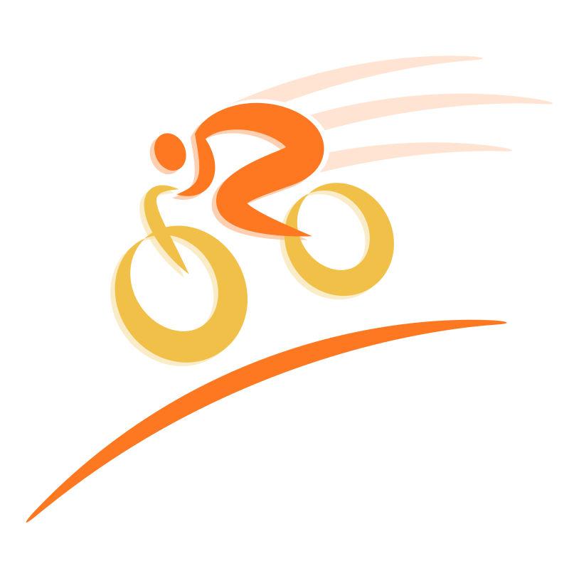 彩色自行车速度比赛矢量设计