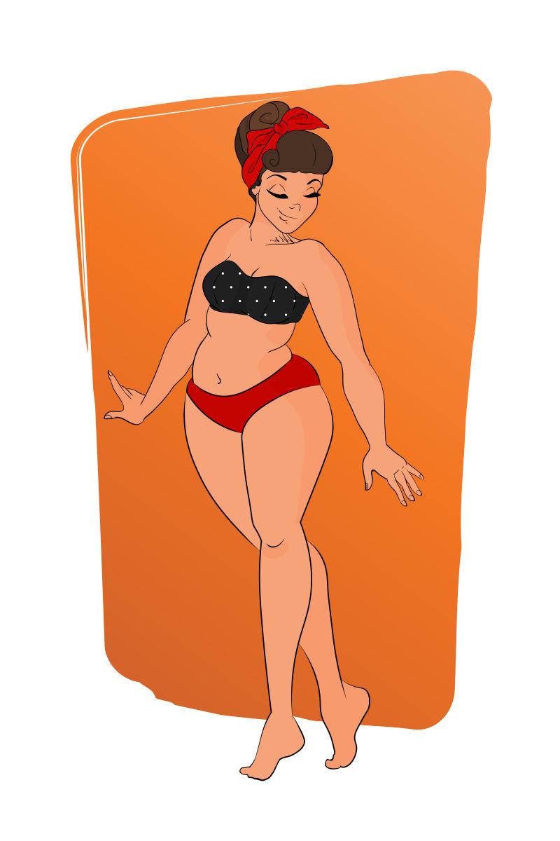 矢量穿着比基尼的可爱女人