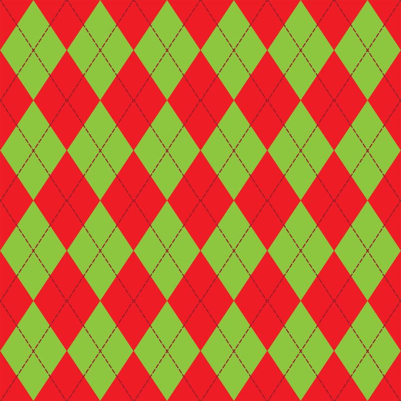 红色和绿色菱形矢量无缝针织背景矢量插图