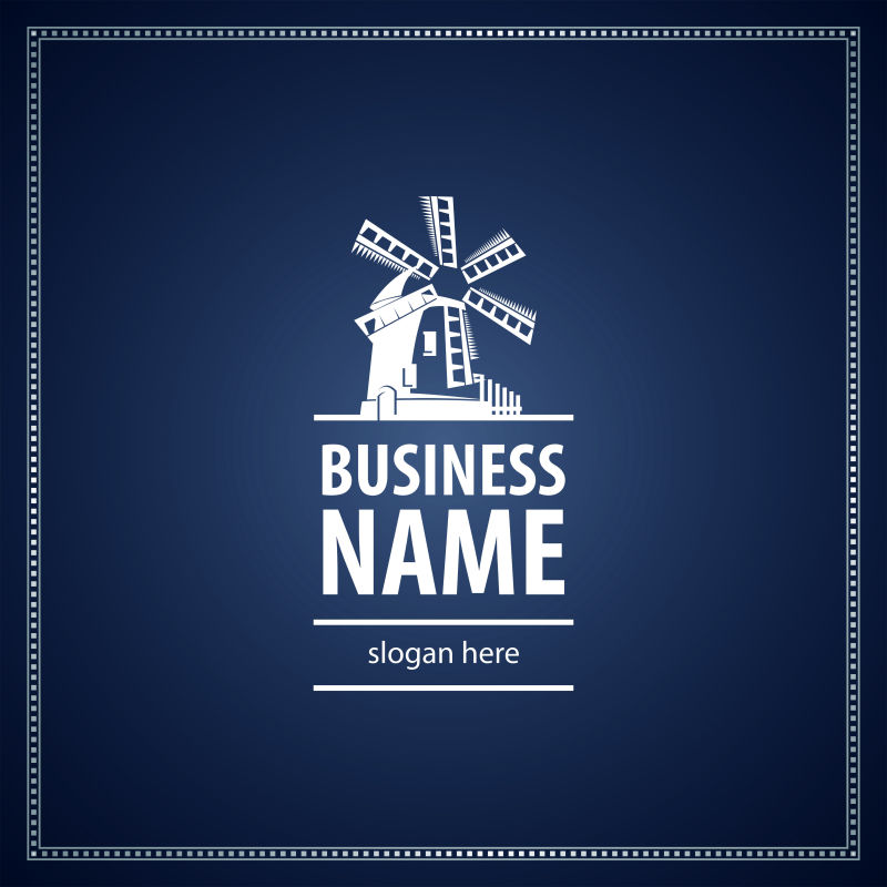 白色风车商务标志矢量设计图