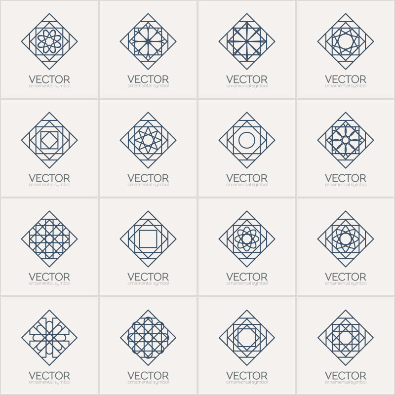 线性装饰标志矢量