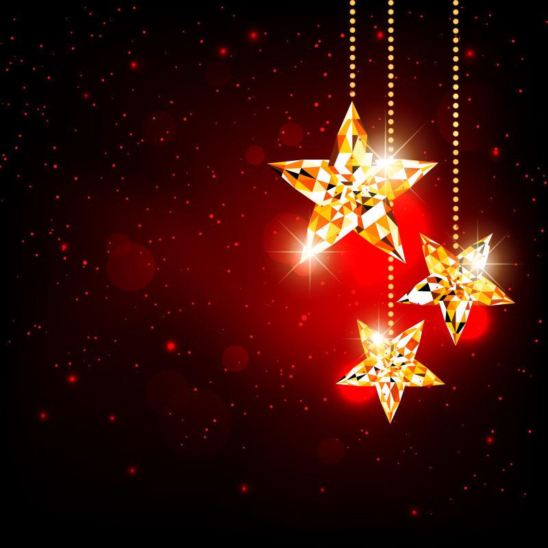 矢量闪耀圣诞多边形星星