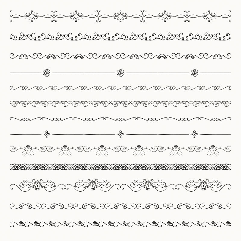 矢量抽象手绘蕾丝花边装饰元素