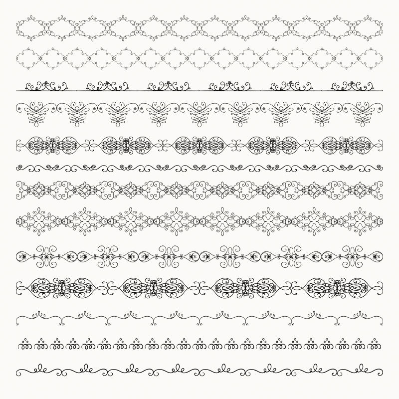 矢量经典蕾丝花纹装饰设计元素