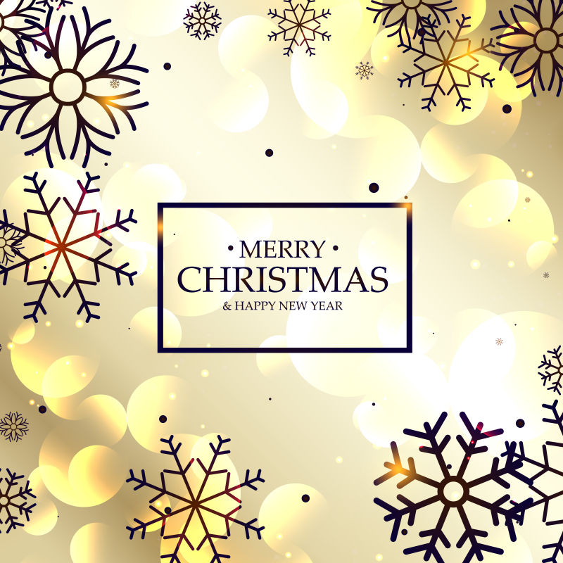 金色圣诞祝福贺卡矢量图
