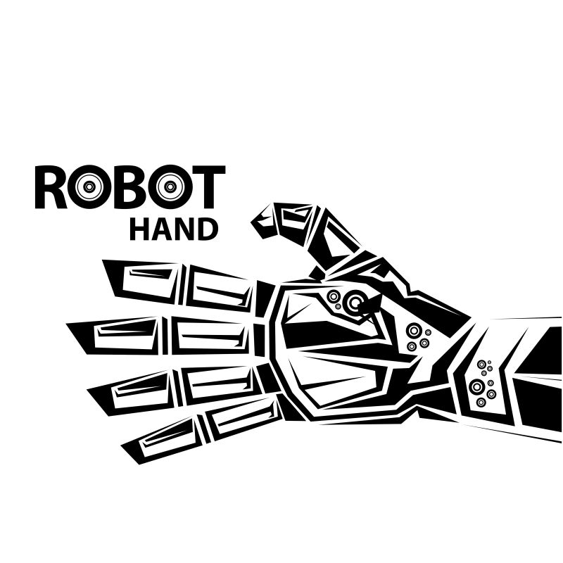 机器人手臂矢量平面插图