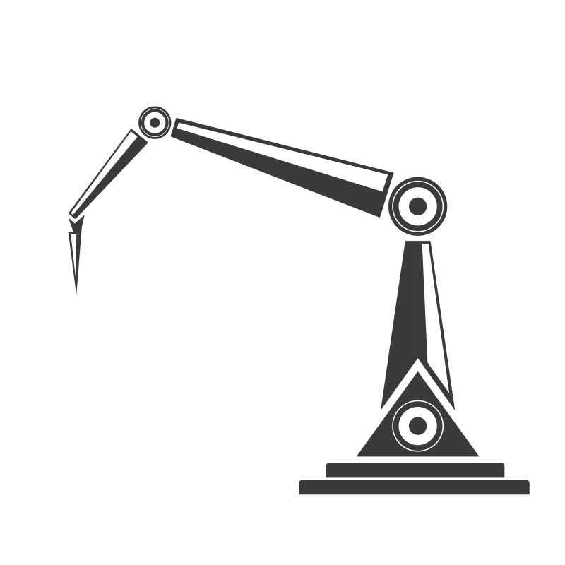 矢量工业机器臂平面插图