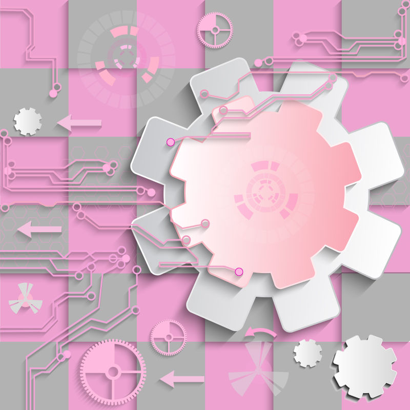 矢量的具有多种技术要素的抽象技术背景