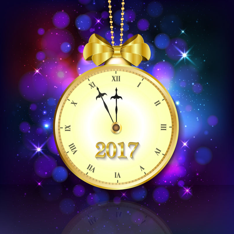 2017老式时钟背景矢量设计