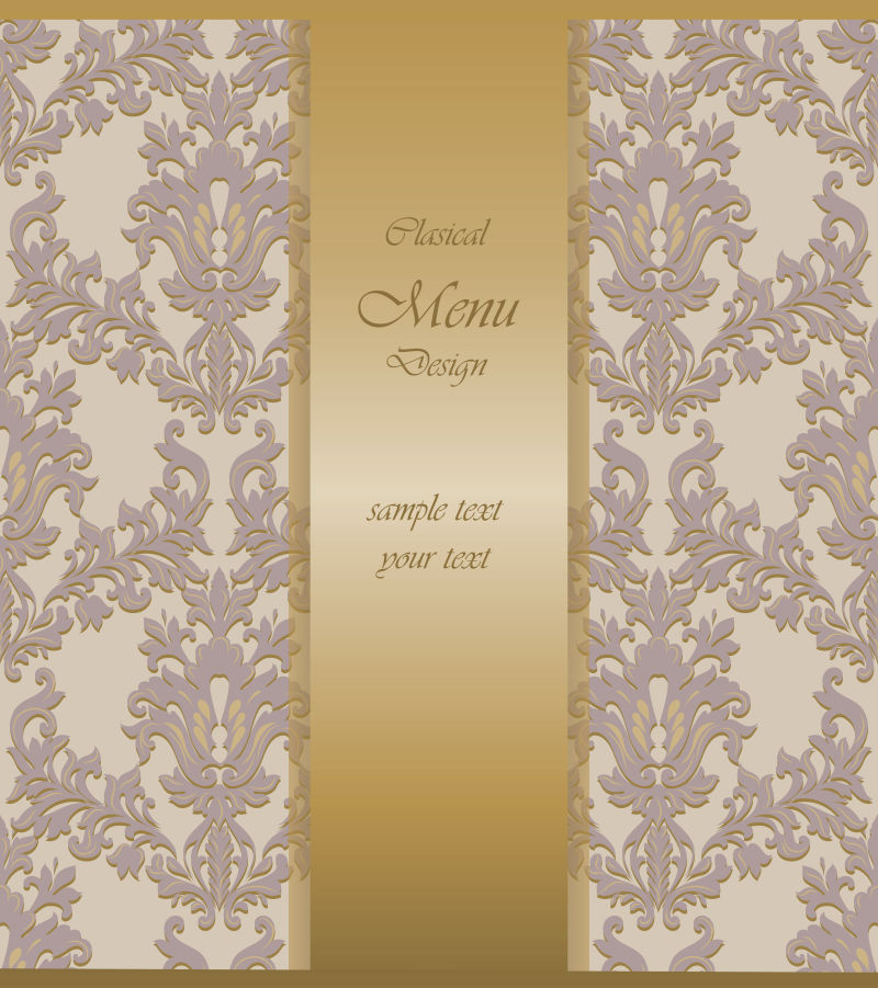 矢量的巴洛克花纹菜单