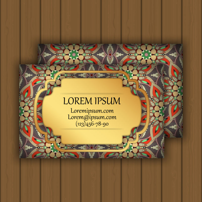 抽象花卉元素的矢量名片设计