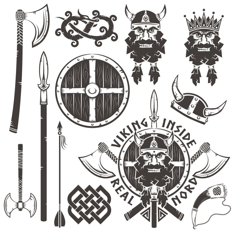 维京海盗logo标志矢量设计