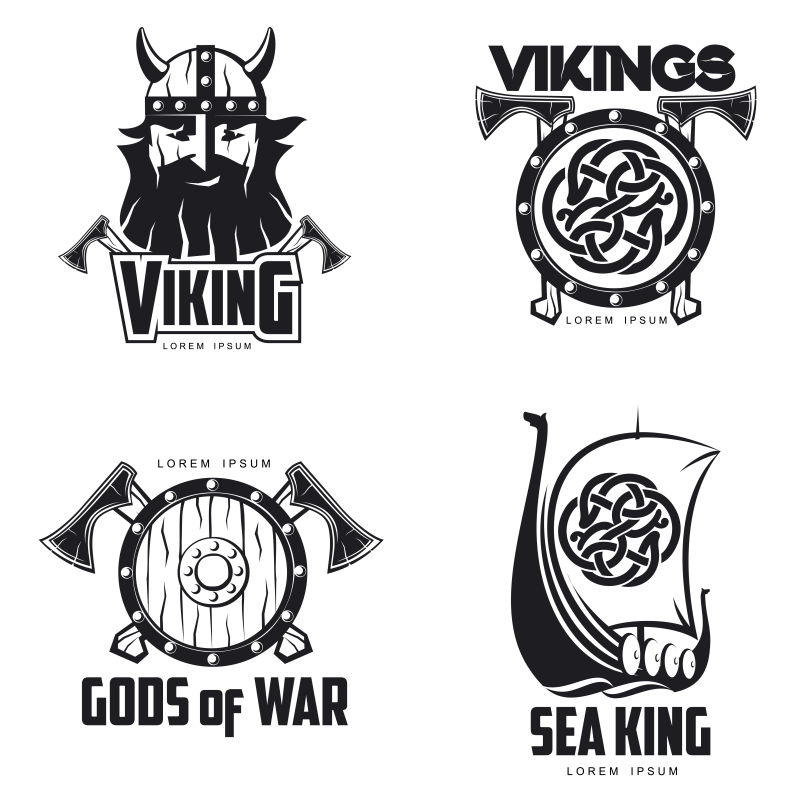 维京标志插图矢量设计