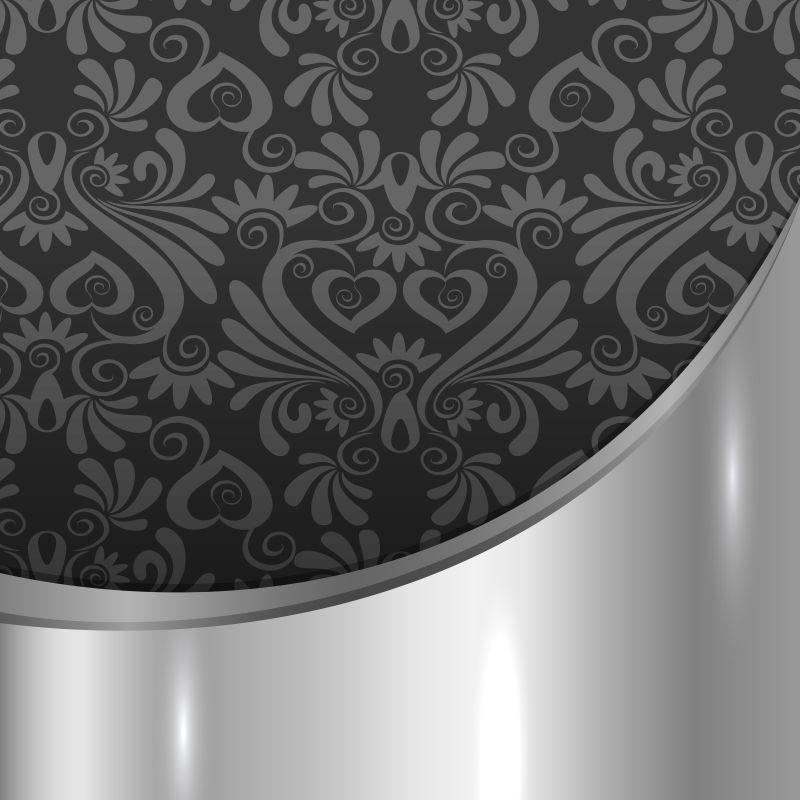 灰色规则欧式花纹矢量