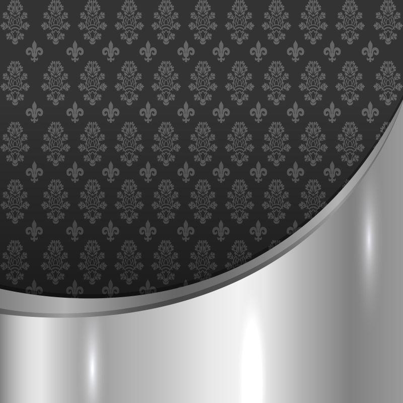 灰色拼贴欧式花纹矢量