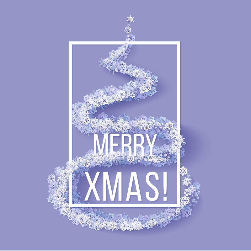 矢量圣诞雪花贺卡