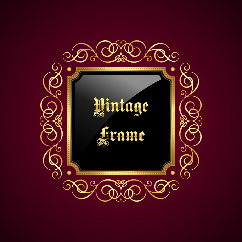 矢量的旧式文本装饰框架