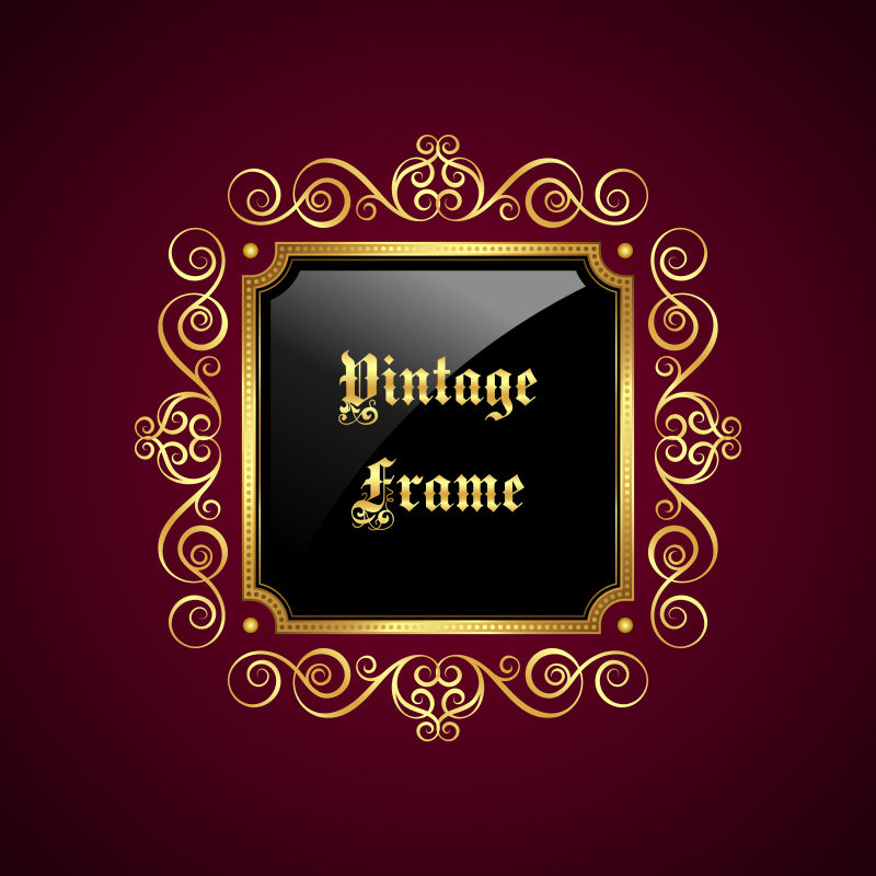 旧式装饰框架与文本矢量